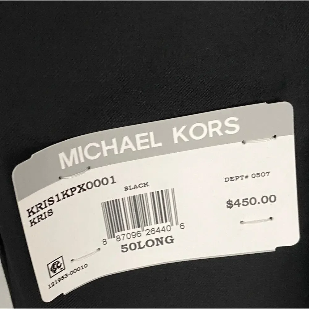 Michael Kors Suit Jacket Men's 50L Modern Fit Airsoft Stretch Solid Black NWT